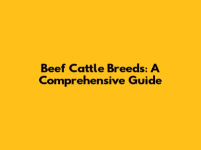 Beef Cattle Breeds: A Comprehensive Guide
