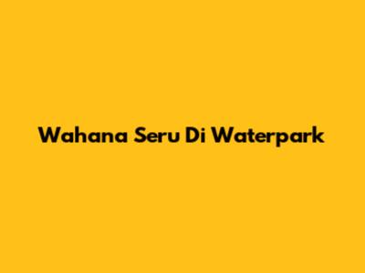 Wahana Seru Di Waterpark